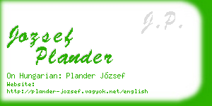 jozsef plander business card