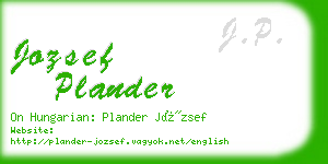 jozsef plander business card